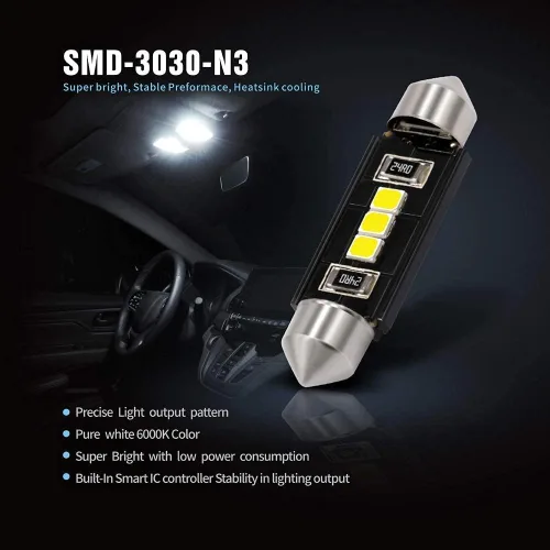 Vista 4 de Ahorre el paquete combinado de bombillas interiores SIRIUSLED N3 LED 10% para el coche/camión de la marca de los E.E.U.U