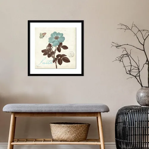 Vista 5 de Amanti Art Póster enmarcado para pared, 21 x 21 pulgadas, Touch of Blue II Faith por Katie Pertiet, póster enmarcado para decoración de pared, sala