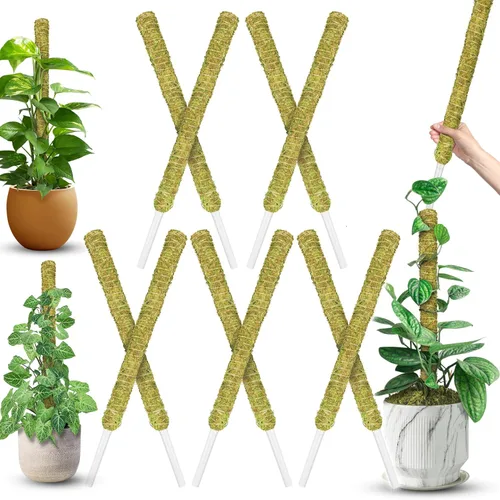 Vista 8 de DUSPRO Poste de musgo de malla apilable para plantas trepadoras, soporte de enredadera Monstera, para plantas de interior, palo extensible para 2