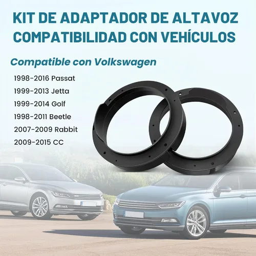 Vista 2 de NuIth Soporte de adaptador de altavoz de puerta 6.5 con conector de arnés de cableado de altavoz para VW Volkswagen Passat 1998-2016, Golf
