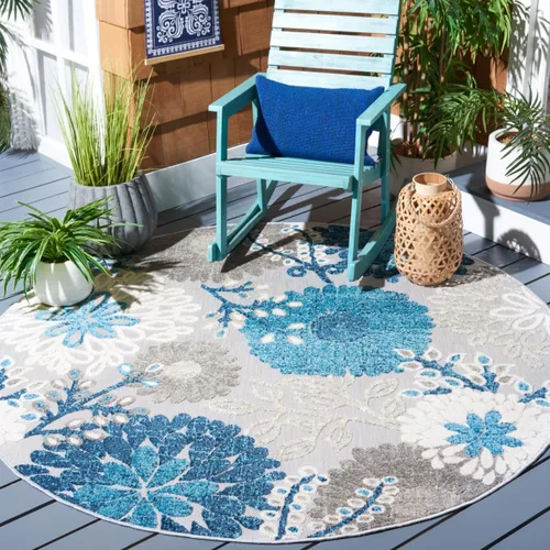 Vista 18 de SAFAVIEH Alfombra lavable de colección Cabana para exteriores, 2 x 4 pies, gris y azul, no desprende pelusa y fácil de limpiar, entrada puerta