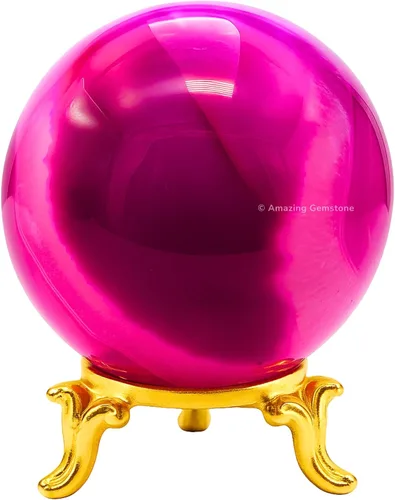 Vista 76 de Amazing Gemstone Bola de cristal de Amazonita con soporte, bolas de meditación de esfera de cristal de 2 pulgadas para brujería y bolas decorativas
