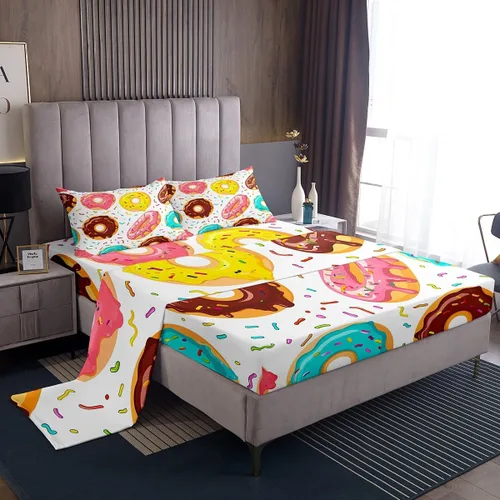 Vista 28 de Feelyou Juego de ropa de cama con alfabeto 3D, juego de sábanas coloridas del alfabeto inglés para niños y adultos, sábanas de dibujos animados