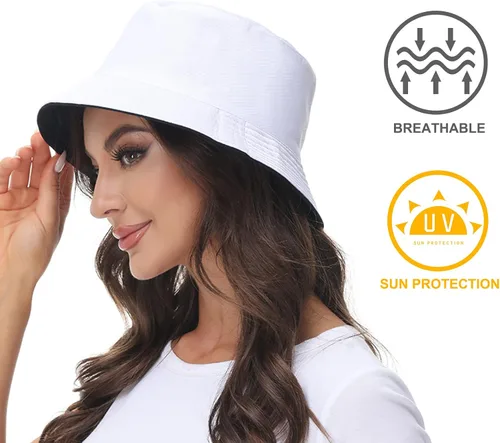 Vista 6 de Sombrero de pescador reversible para mujer, gorra de playa de verano para exteriores