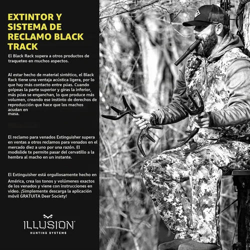 Vista 3 de Illusion Systems Extintor Llamador de Ciervos y Sistema de Vibración de Bastidor Negro - Tecnología Patentada Modislide y Bone-Core - Aprobado por