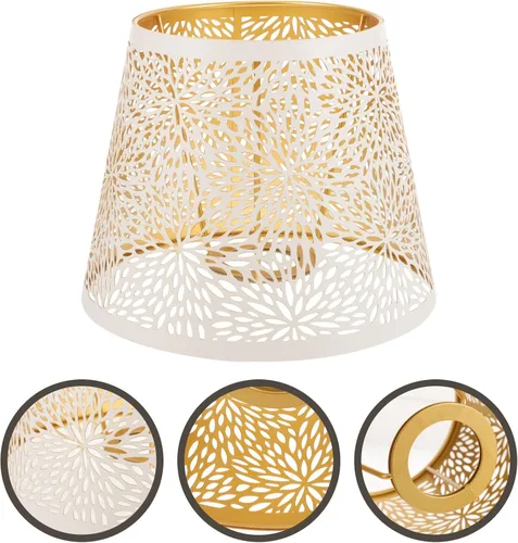 Vista 9 de Pantalla de lámpara de metal, sombra de árbol de hierro, sombra de lámpara E27, clip en la mesa, pantalla hueca, accesorios de luz para lámpara