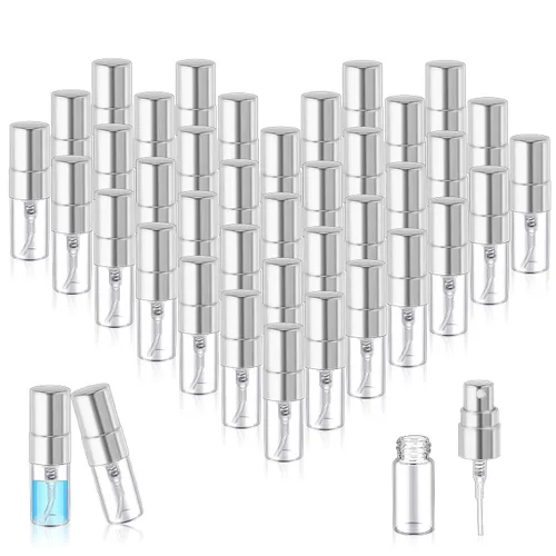 Vista 26 de Zhehao 1 mini botellas de spray de 0.2 fl oz de vidrio transparente para perfume, atomizador de perfume de niebla fina, portátil, recipientes vacíos