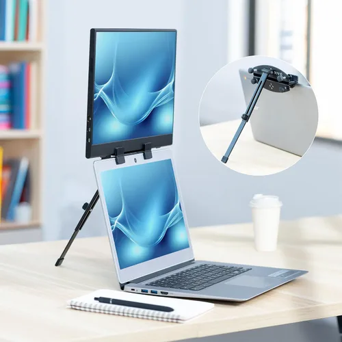Vista 2 de VIVO Soporte de monitor portátil para extensor de pantalla de laptop, se adapta a portátiles de hasta 18.5 pulgadas, negro, STAND-PM01A