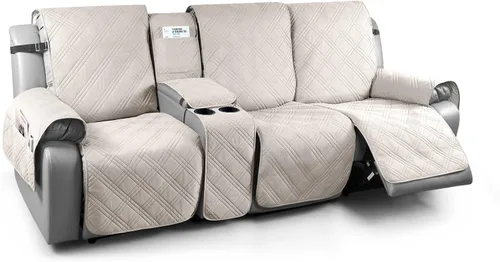 Vista 19 de TAOCOCO - Funda impermeable para sofá biplaza reclinable con consola central, 2 plazas