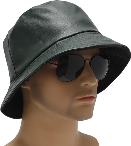 Vista 4 de ZLYC Sombrero unisex de moda para pescadores de piel sintética impermeable