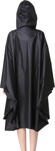 Vista 2 de Spmor Poncho de lluvia impermeable con capucha para adultos con cremallera