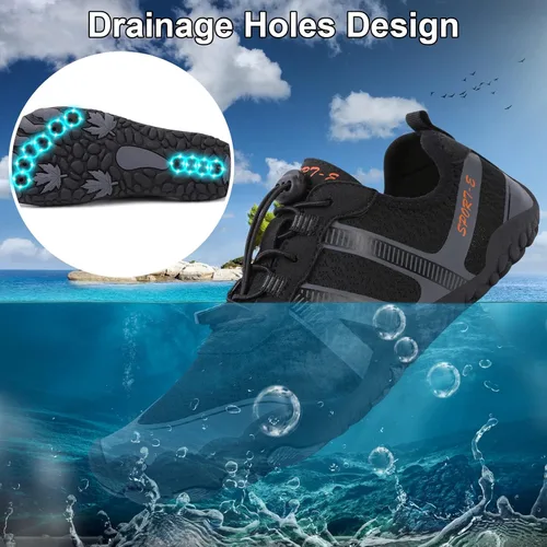 Vista 3 de KUNWFNIX Zapatos de agua para hombres y mujeres, secado rápido, para deportes acuáticos, calcetines acuáticos para natación, playa, piscina, surf