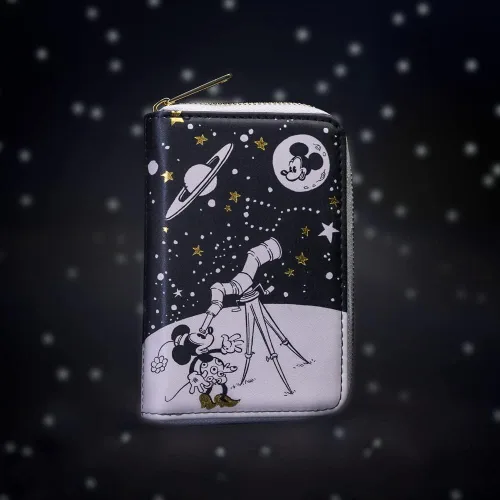Vista 4 de Loungefly Disney Archives Mickey Mouse Moon Moon Wallet exclusivo de Tienda
