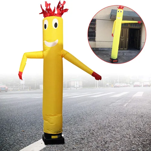 Vista 5 de LOYALHEARTDY Muñeca de baile inflable, 10 pies 3M tubo hombre viento cielo ondulado bailarín inflable publicidad marioneta de aire sin soplador