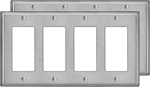 Vista 15 de BESTTEN [Paquete de 5] Placa de pared de metal decorativa con película protectora, cubierta de interruptor decorativa resistente a la corrosión