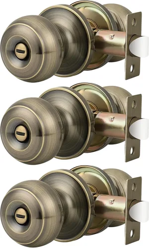 Vista 33 de Probrico 609-ORB-BK - Perilla para puerta de baño, interior, sin llave, color bronce aceitado. Bronce frotado con aceite