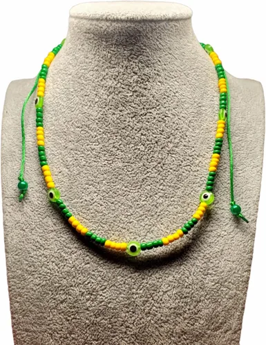 Vista 9 de Evil Eye Orisha Iyawo Babalawo Collar Santeria Collar Eleke Unisex