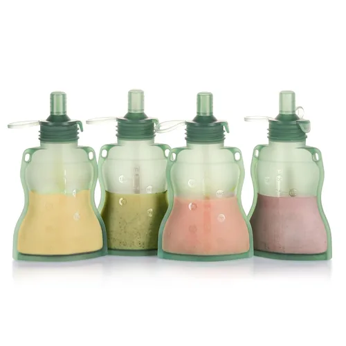 Vista 10 de haakaa Yummy Pouch - Bolsa reutilizable para alimentos para bebés, 4 onzas Verde