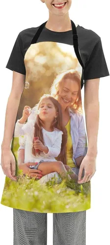 Vista 8 de Delantal personalizado con foto, delantal de chef de cocina personalizado para mujeres y hombres, delantal personalizado con nombre impermeable