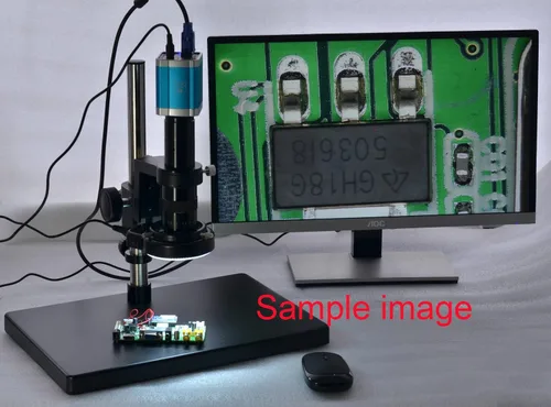 Vista 2 de Bombilla LED negra de 144 bombillas LED con microscopio iluminador ajustable brillante lámpara + adaptador