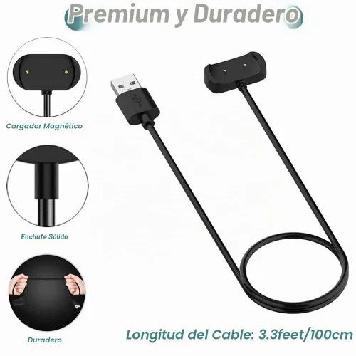 Vista 4 de Kissmart Cargador para Amazfit T-Rex Pro, Bip 5, Bip 3, Bip U Pro, GTS 4 Mini, GTS 2, GTS 2e, GTS 2, GTR 2, GTR 2e, GTR mini, cable de carga