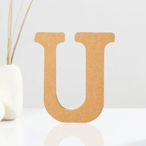 Vista 10 de AOCEAN Letras de madera diseñables de 4 pulgadas, letras de madera sin terminar para decoración de pared, letras decorativas de pie en rodajas