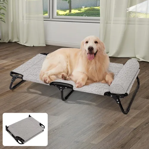 Vista 8 de ABE Cama elevada para perros – Cuna para perros al aire libre, fuera del suelo, refrescante, tamaño grande (mediano)