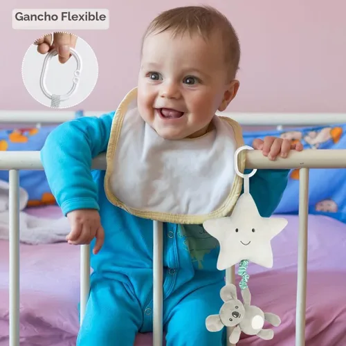 Vista 5 de Juguete musical para bebé con caja de música, cochecito colgante con estrella de juguete