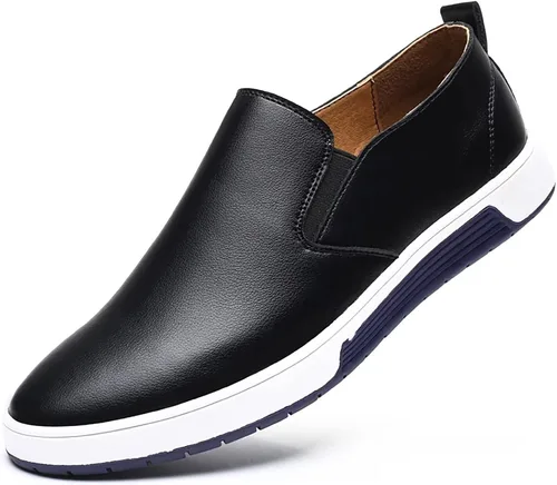 Vista 2 de BSROT Zapatos Oxford casuales para hombre, zapatos de vestir con cordones, cómodos zapatos deportivos de moda