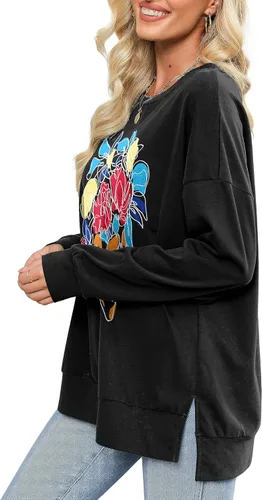 Vista 3 de Florboom Camisas de otoño para mujer, blusas de manga larga, holgadas, casuales, sin botones