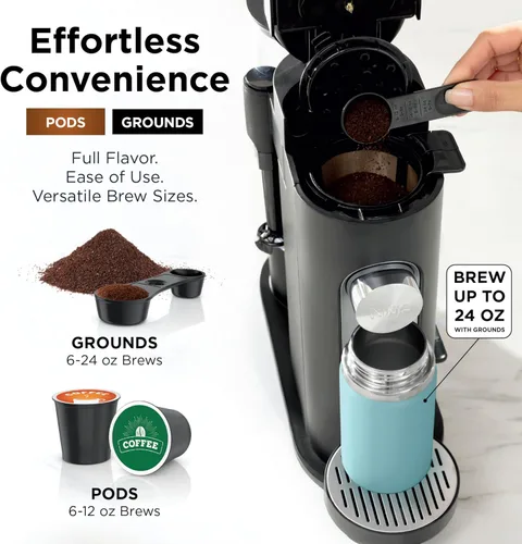 Vista 3 de [Usado] Ninja Cafetera Una sola porción Prepara con cápsulas de café y molidos Compatible con cápsulas de café K-Cup 4 estilos