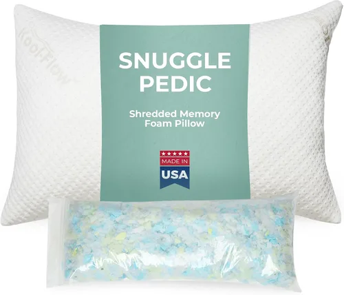 Vista 11 de Almohada estándar de espuma viscoelástica triturada Snuggle-Pedic para dormir - Refrescante y con soporte para el cuello, la espalda y los hombros