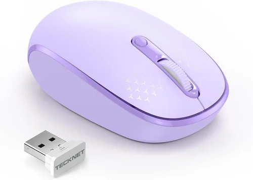 Vista 18 de Tecknet Mouse inalámbrico, mouse silencioso de 2.4 GHz con receptor USB, 4 botones, portátil, inalámbrico, para Chromebook, laptop, computadora Negro