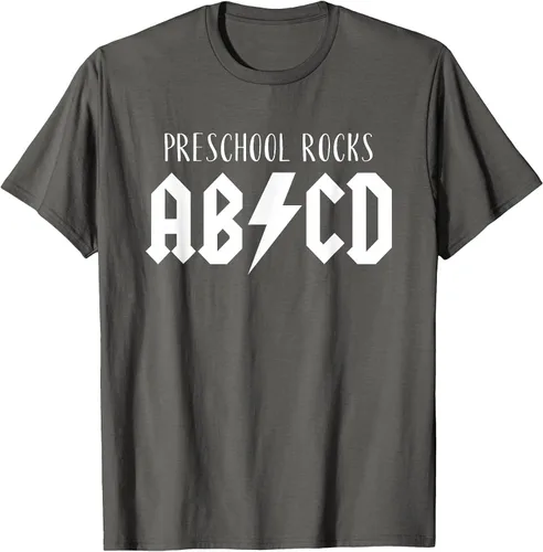 Vista 6 de Preschool Rocks Teacher Back to School ABCD Rock First Day T-Shirt Asphalt Grey