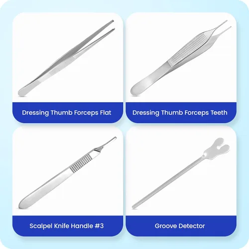 Vista 6 de Core Flex Kit avanzado de disección de anatomía de laboratorio de biología con cuchillas de mango de cuchillo de bisturí de acero inoxidable