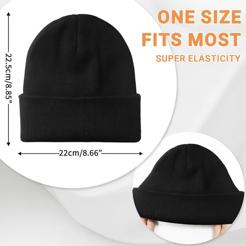 Vista 5 de NPQQUAN Beanie for Men Women Winter Hats for Mens Beanie Cuffed Knit Beanies Skull Cap
