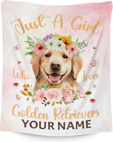 Vista 25 de Golden Retriever - Manta para niñas, tamaño de regazo de 30 x 40 pulgadas, manta de felpa suave y mullida, manta colorida y linda para sala de estar