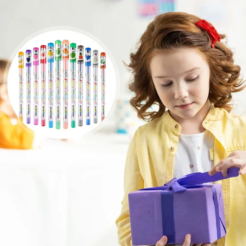 Vista 6 de Spakon 36 bolígrafos de gel perfumados con purpurina para niños, lindos bolígrafos de gel de escritura suave para colorear para niños, rellenos