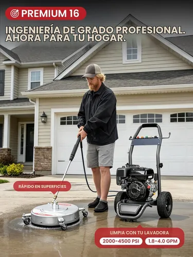 Vista 3 de WOJET Limpiador de superficies compacto de 16 '' PRO con ruedas 4500PSI