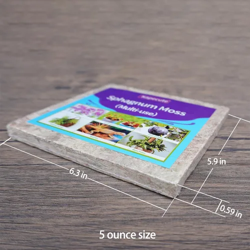 Vista 6 de 5oz de musgo sphagnum para propagación de plantas, excelente mezcla para macetas de orquídeas, ayuda a mantener la humedad