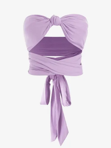 Vista 3 de ZAFUL Tops bandeau de verano para mujer 2024, corsé de moda, trajes de vacaciones Y2K halter sexy para salir club, talla única