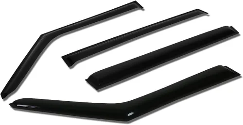 Vista 17 de Auto Dynasty 4 unidades de protector de lluvia para ventana con cinta adhesiva compatible con Sportage 2005-2010, acrílico