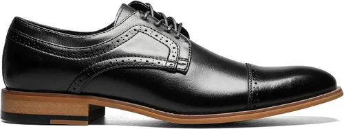 Vista 5 de STACY ADAMS Zapatos Oxford con cordones y puntera para hombre Dickinson Negro