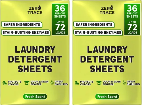 Vista 13 de Zero Trace Hojas de detergente para ropa totalmente natural, ecológicas, jabón de lavandería, detergente para ropa activa de viaje