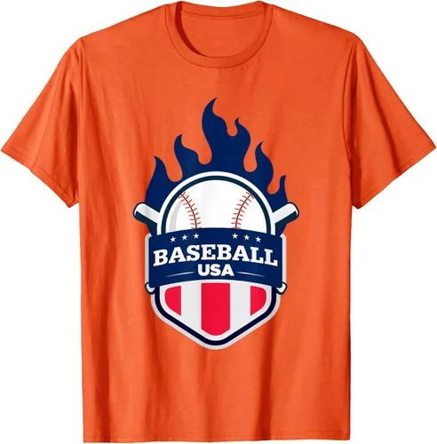 Vista 68 de Baseball USA Support the Team Shirt - Camiseta con la bandera de Estados Unidos, Blanco, S