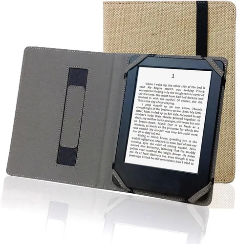 Vista 9 de Funda universal de lino natural para lector de libros electrónicos de 6 pulgadas (azul egeo)