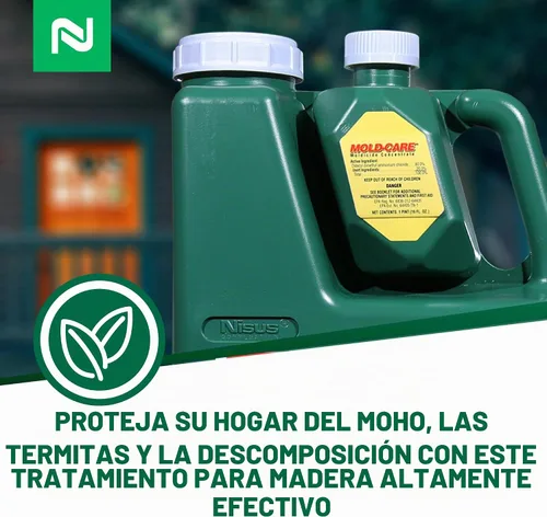 Vista 6 de Bora-Care con concentrado de moldicida Mold-Care, protección de madera contra moho, termitas y descomposición, protección residual de larga