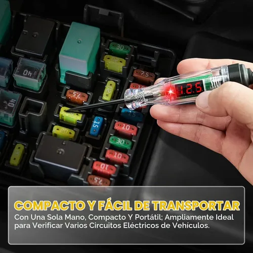 Vista 5 de Probador de Luz Automotriz de Circuito LED Digital de 3-48V, Probador de Luz Automática con Pantalla de Voltaje, Lápiz Probador Eléctrico