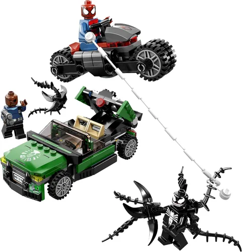 Vista 6 de Moto de persecución de Spider 76004, Lego Super Heroes.
