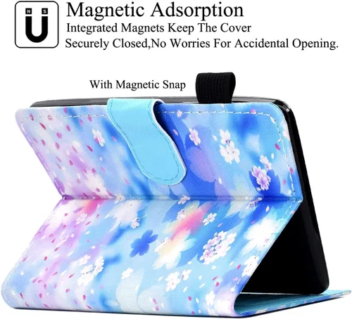 Vista 4 de Funda para Kindle Paperwhite, de piel sintética, con ranuras para tarjetas, con tapa de apagado y encendido automático para Amazon Kindle Paperwhite